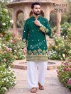 Sangeet Prince Rayon Crush Embroidery Short Mens Kurta